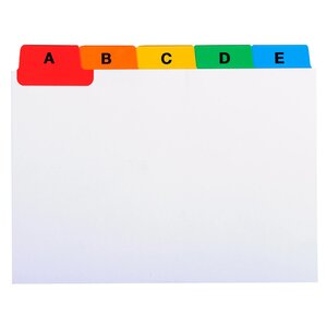 Intercalaires Pour Boite À Fiches  Imprimés De A À Z Carte Blanche 160g 25 Compartiments - A7 - Blanc - X 10 - Exacompta