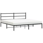 vidaXL Cadre de lit métal sans matelas avec tête de lit noir 193x203cm