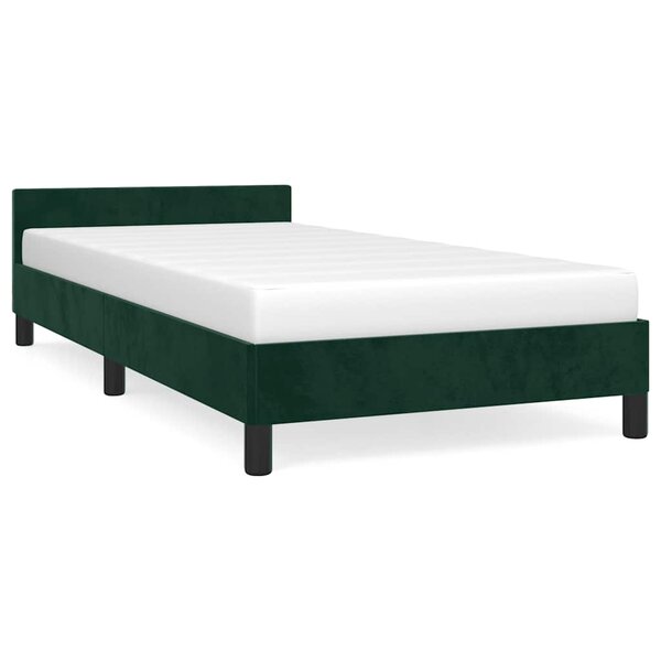 vidaXL Cadre de lit sans matelas vert foncé 90x200 cm velours
