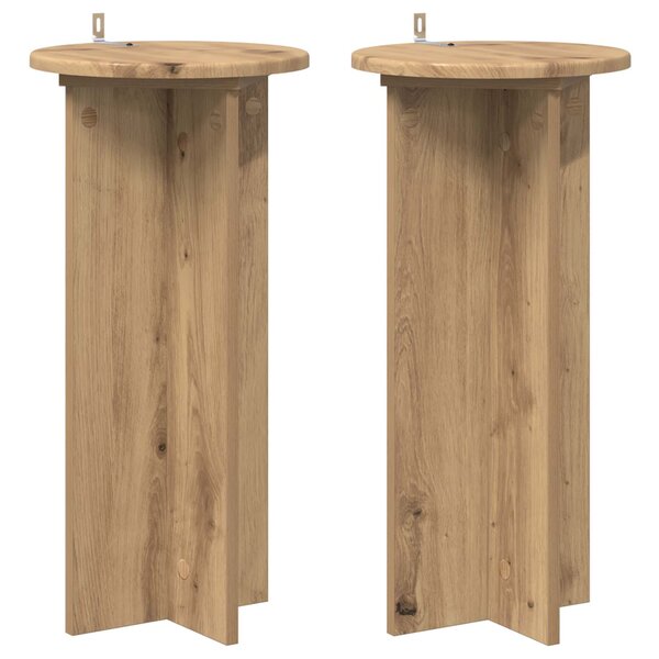 vidaXL Support de Plante 2 pièces Chêne artisanal 29 5 x 29 5 x 60 cm