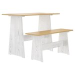 vidaXL Ensemble à manger REINE 3 Pièces marron miel blanc bois pin massif