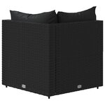 vidaXL Canapé d'angle de jardin avec coussins Noir Résine tressée
