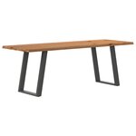 vidaXL Table à manger et bord naturel bois massif chêne rectangulaire