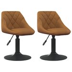 vidaXL Chaises de salle à manger pivotantes 2 Pièces Velours Marron