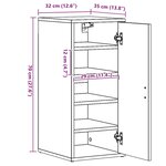 vidaXL Armoire à chaussures vieux bois 32x35x70 cm bois d'ingénierie