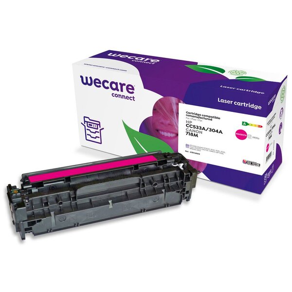 Cartouche toner remanufacturée, compatible pour HP 304A, pack unitaire, CC533A, magenta