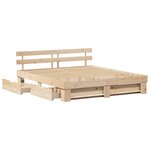 vidaXL Cadre de lit avec tiroir Marron 200 x 200 cm Bois massif en pin