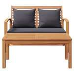 vidaXL Banc de jardin Naturel 110 x 64 x 76.5 cm Bois de teck solide