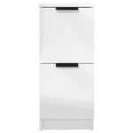 vidaXL Buffets 2 Pièces Blanc brillant 30x30x70 cm Bois d'ingénierie