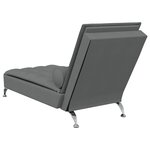 vidaXL Chaise longue de massage avec traversin gris foncé tissu