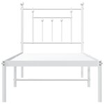 vidaXL Cadre de lit métal sans matelas avec tête de lit blanc 75x190cm