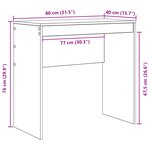 vidaXL Bureau d'écriture rustique Finition vieux bois Bois 80 x 40 x 76 cm