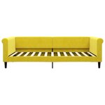 vidaXL Lit de jour avec gigogne et tiroirs jaune 100x200 cm velours