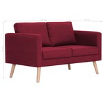 vidaXL Canapé à 2 places tissu rouge bordeaux
