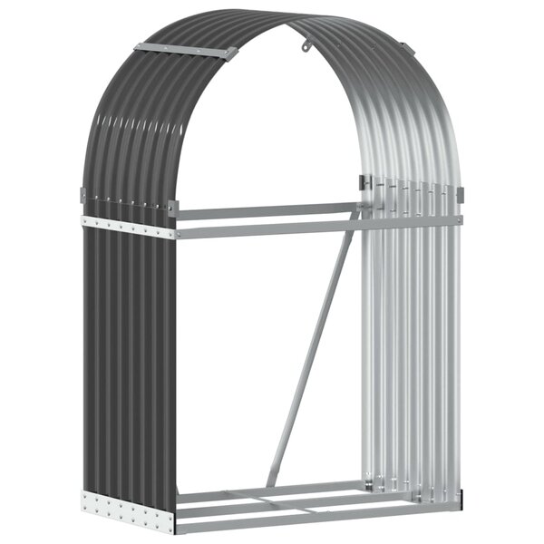 vidaXL Porte-bûches anthracite 80x45x120 cm acier galvanisé