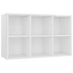 vidaXL Bibliothèque/buffet blanc brillant 66x30x98cm bois d'ingénierie