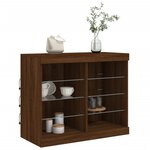 vidaXL Buffet avec lumières LED chêne marron 81x37x67 cm