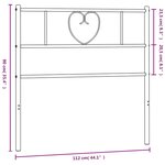 vidaXL Tête de lit métal noir 107 cm