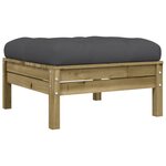 vidaXL Repose-pieds de jardin avec coussins lot de 2 bois pin imprégné