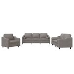 vidaXL Ensemble de canapés 3 Pièces avec coussins taupe tissu