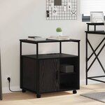 vidaXL Gabarit de bureau avec station de recharge avec roue Chêne noir