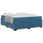 vidaXL Cadre de lit avec matelas Bleu foncé 180 x 200 cm Velours