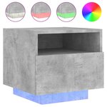 vidaXL Armoires de chevet avec lumières LED 2 Pièces gris béton