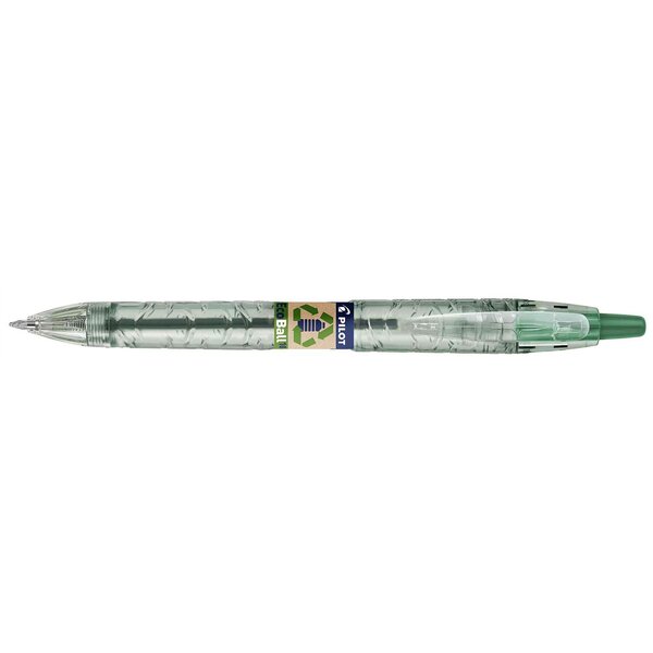 Stylo bille rétractable b2p ecoball 10  vert pilot