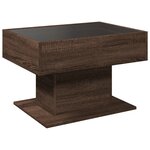 vidaXL Table basse avec LED chêne marron 70x50x45 cm bois d'ingénierie