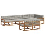 vidaXL Ensemble de canapés d'extérieur 8 pc Naturel et gris clair