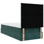 vidaXL Cadre de lit ottoman avec matelas vert foncé 90x200 cm velours