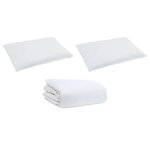 vidaXL Couette Autre avec oreiller 3 Pièces Blanc Bas