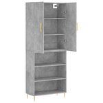 vidaXL Buffet haut Gris béton 69 5x34x180 cm Bois d'ingénierie