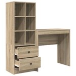 vidaXL Bureau avec tiroir avec étagère 2 Pièces Chêne Sonoma
