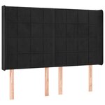vidaXL Tête de lit à LED Noir 147x16x118/128 cm Velours