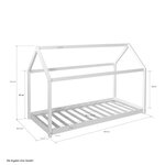 Lit enfant 80x160 blanc cabane matelas