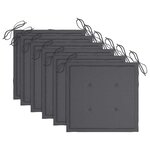 vidaXL Chaises de jardin lot de 6 avec coussins Bois d'acacia solide