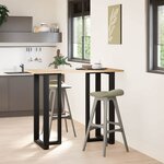 vidaXL Pieds de table de bar en forme de T  2 pièces  noir  60 x 35 x (110-111) cm  acier
