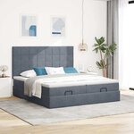vidaXL Cadre de lit ottoman avec matelas gris foncé 200x200 cm velours
