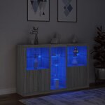 vidaXL Buffet avec lumières LED sonoma gris 162x37x100 cm