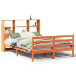 vidaXL Lit bibliothèque sans matelas cire marron 120x190cm bois massif
