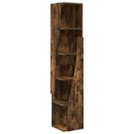 vidaXL Meuble d'angle Chêne fumé 27 5x27x140cm Bois d'ingénierie