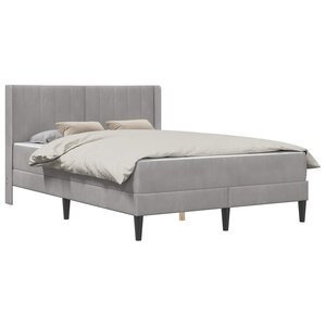 vidaXL Cadre de lit avec matelas Gris clair 160 x 200 cm Velours