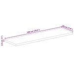 vidaXL Dessus de table 100x20x2 5cm rectangulaire bois massif manguier