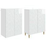 vidaXL Ensemble de Meubles 2 Pièces Blanc brillant Bois d'ingénierie