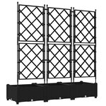 vidaXL Jardinière avec Treillis 3 Pièces Noir 120x40x125.5 cm
