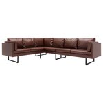 vidaXL Canapé d'angle en similicuir marron