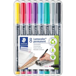 Marqueur permanent 318F Lumocolor  étui de 8 STAEDTLER