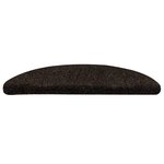 vidaXL Tapis d'escalier auto-adhésifs 30 pièces 56 x 17 x 3 cm Marron foncé Demi-rond