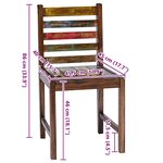 vidaXL Chaises à manger lot de 2 bois de récupération solide
